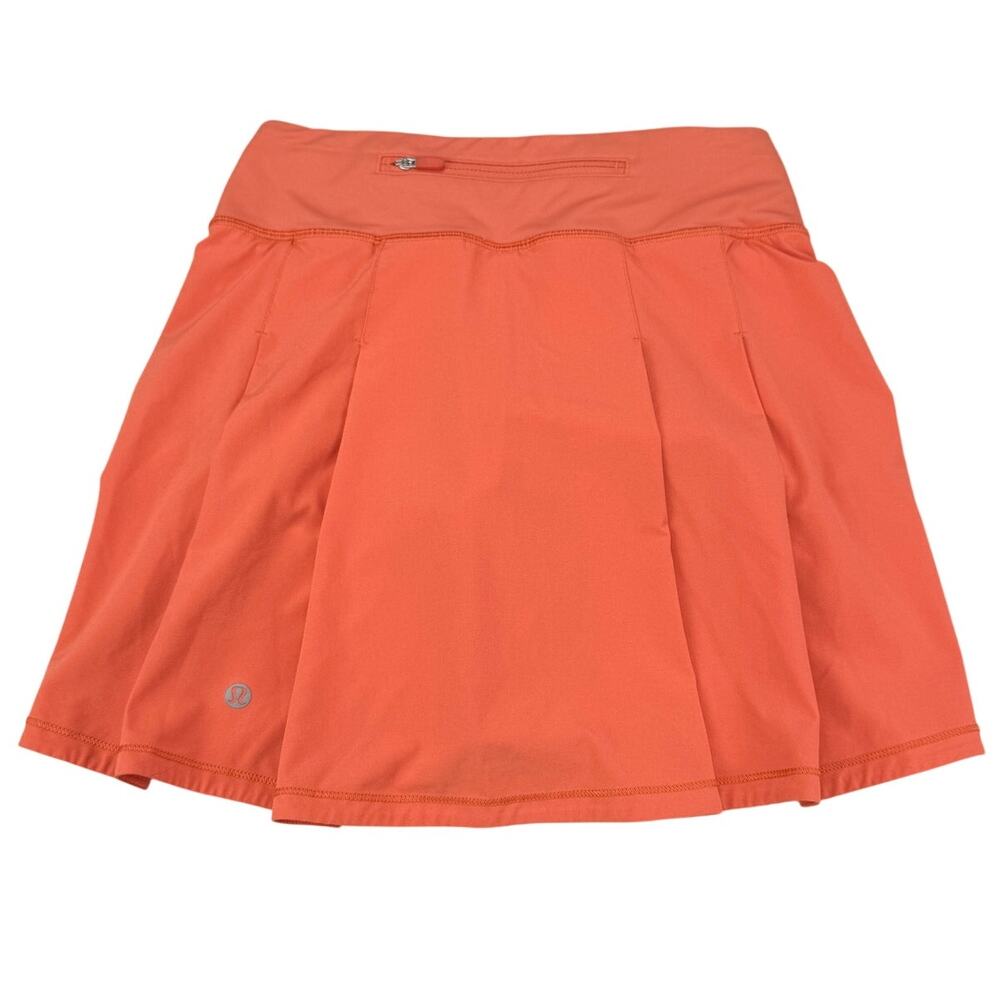 LULULEMON Pace Rival Mid-Rise Skirt Extra Long Size 0 Warm Coral - Picture 7 of 8